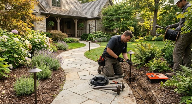 Terrace Lighting Installation in Kansas City, KS